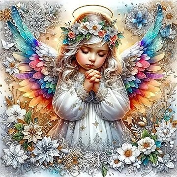 Norimpex Anjelik s dúhovými krídlami 30 × 40 cm