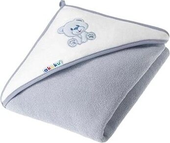AKUKU detská osuška 100 × 100 sivá s medvedíkom