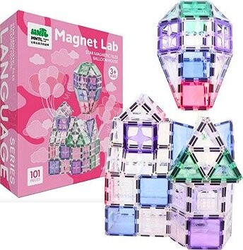 MNTL Magnetická stavebnice Pastelová BALOON HOUSE, 101 ks