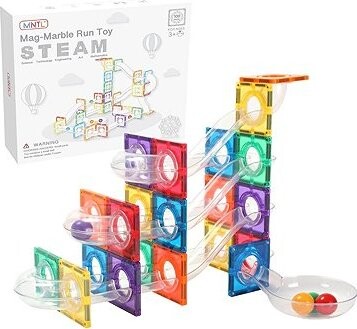 MNTL Magnetická stavebnice Marble run toy, 100 ks, transparentní