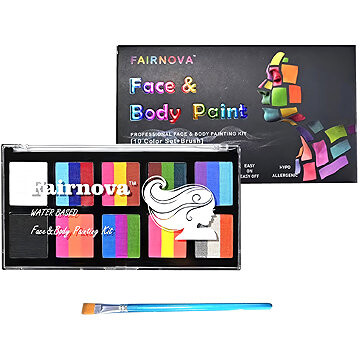 FunCo Detská sada trojitých farieb na tvár so štetcom 12 ks