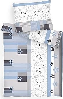 Dadka Povlečení flanel Flér šedomodrá 140 × 200, 70 × 90 cm