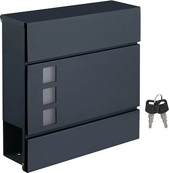 SONGMICS Poštová schránka moderná, oceľ, sivá 37 × 10,5 × 37 cm