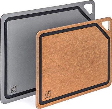 G21 Doštička krájacia EcoCut z prírodnej celulózy – súprava 2 ks, grafitová/hnedá