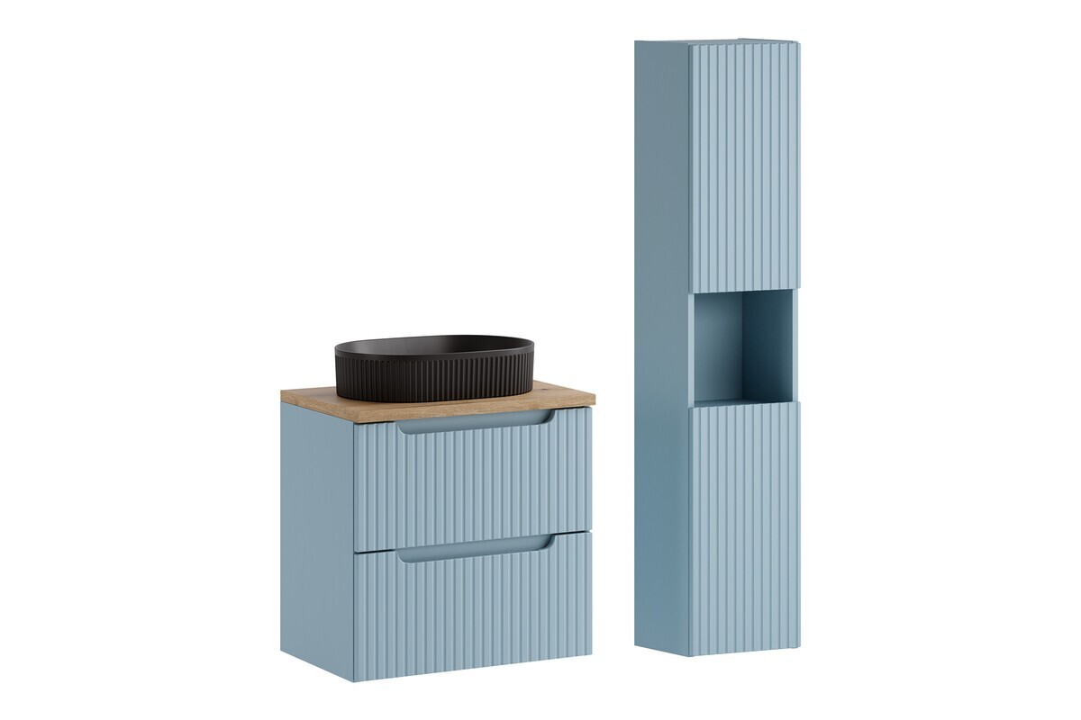 Koupelnová sestava Nova Denim Beyond s deskou a umyvadlem 60 cm modrá/dub coast evoke