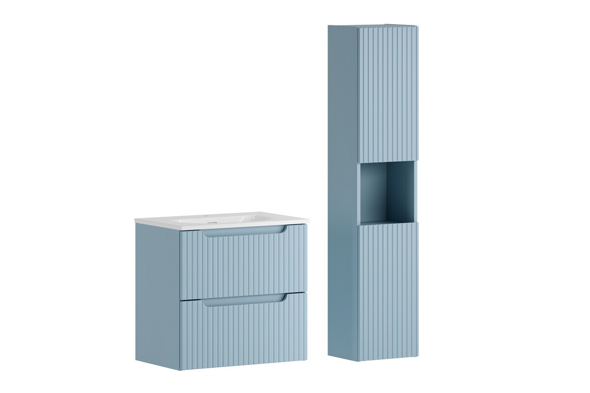 Koupelnová sestava Nova Denim se zápustným umyvadlem a skříňkami 60 cm modrá