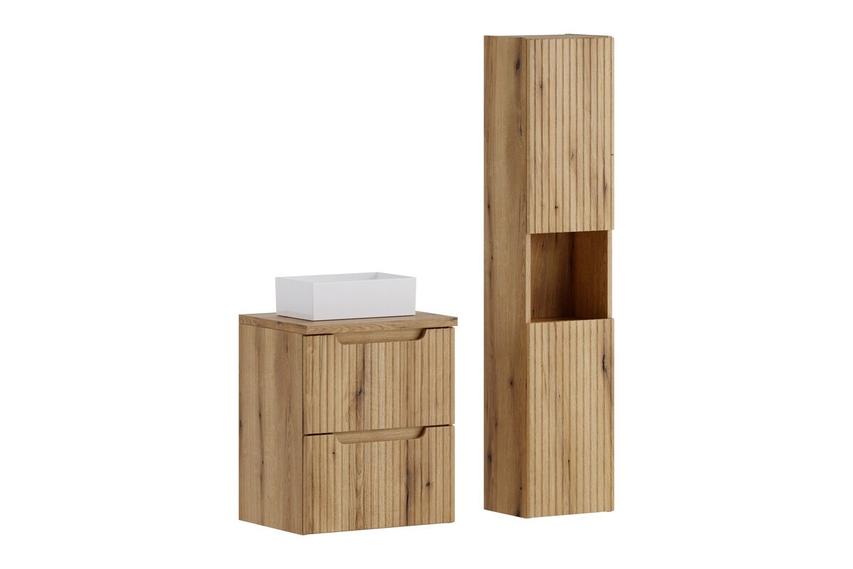 Koupelnová sestava Nova Gaja s deskou, umyvadlem a skříňkami 50 cm dub coast evoke