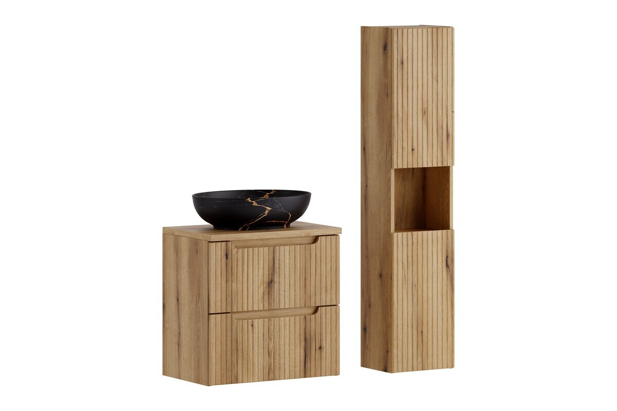 Koupelnová sestava Nova Mona s deskou, umyvadlem a skříňkami 60 cm dub coast evoke