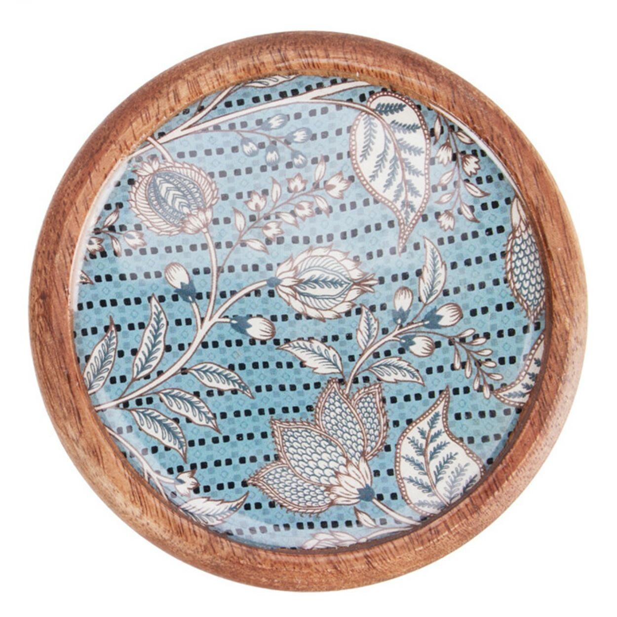 Sada 4 ks podtácků NOLIE I. mangové dřevo/modrá