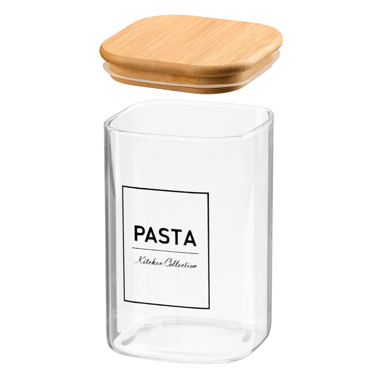 Skleněná kuchyňská dóza na těstoviny PASTAS 1,2 l bambus/čírá
