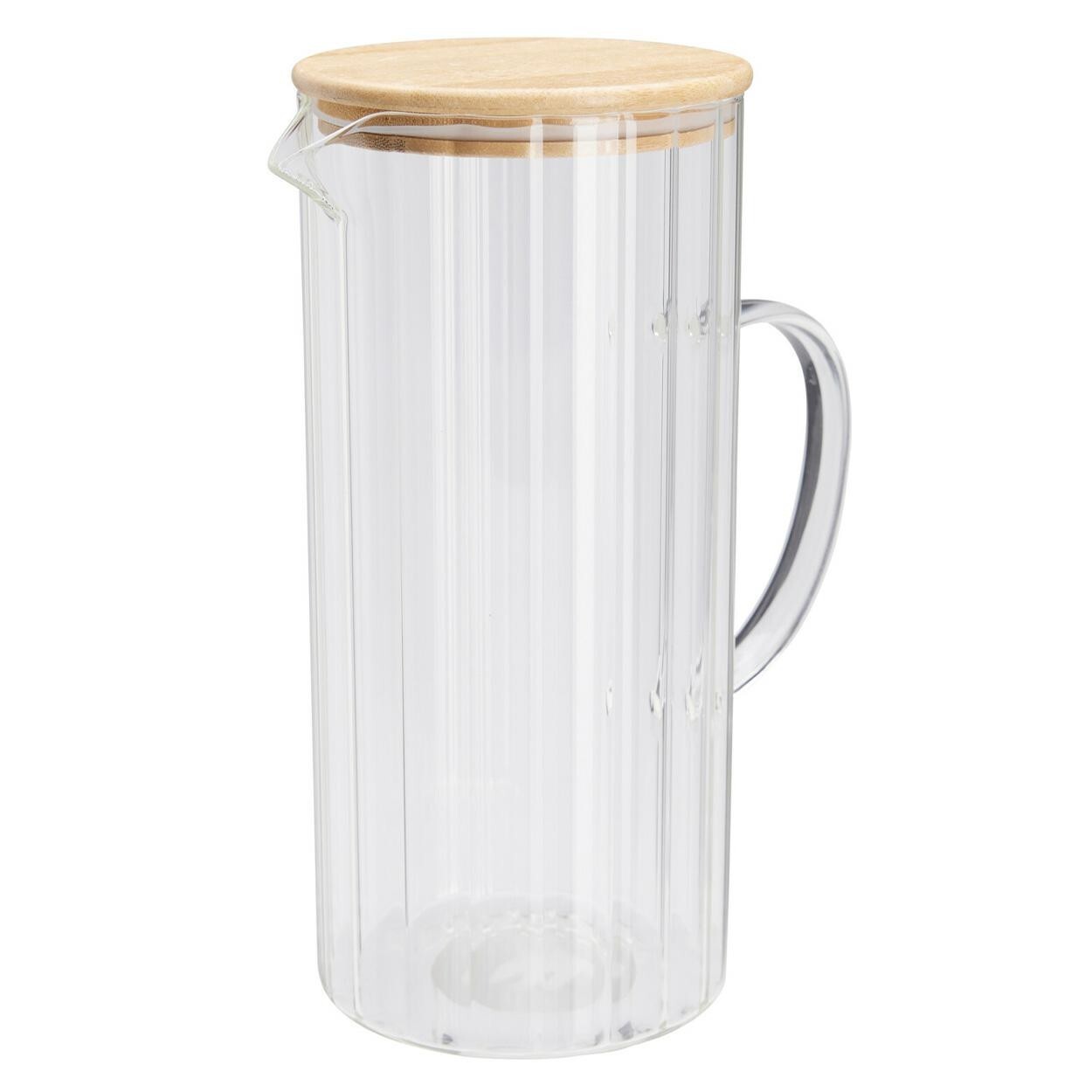 Skleněný džbán LOISA 01 1,4 l bambus/čírý