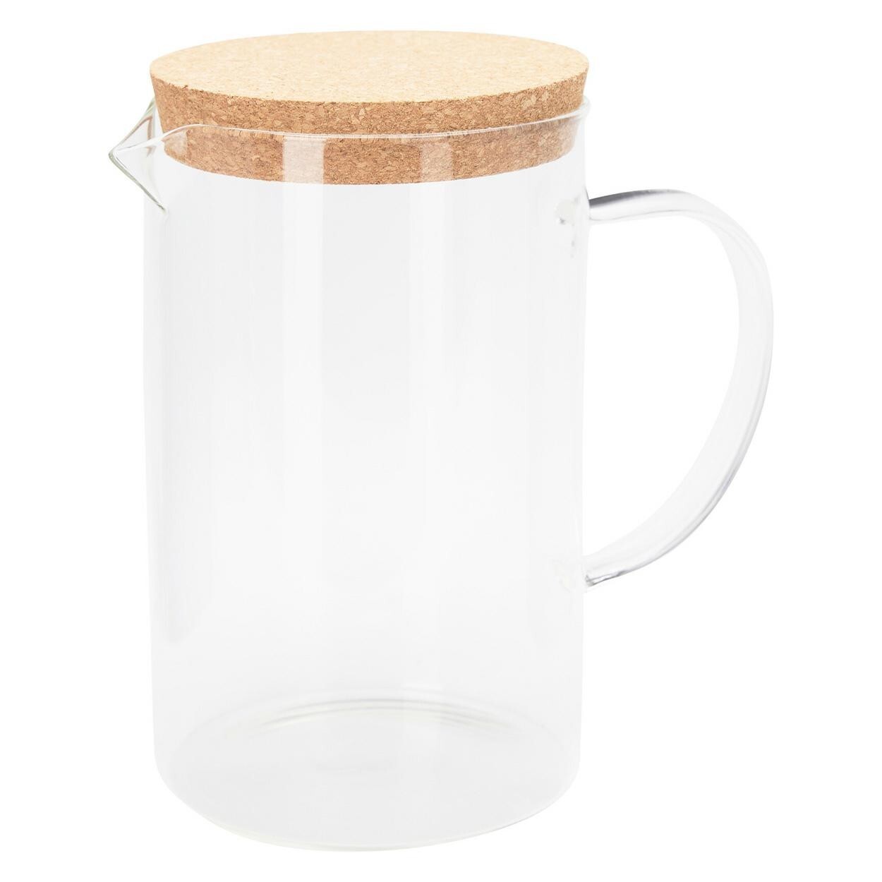 Skleněný džbán LOISA 02 1,4 l čirý/bambus