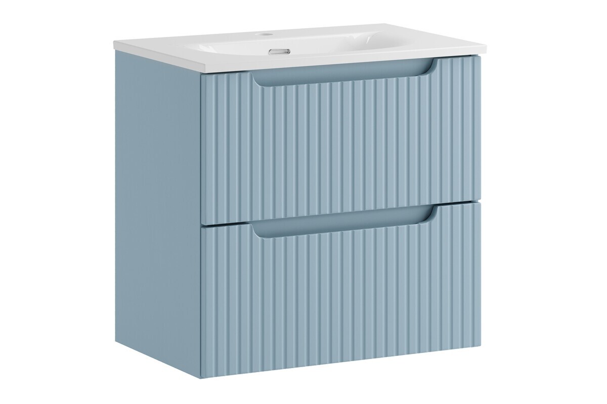 Závěsná skříňka Nova Denim Sky se zápustným umyvadlem 60 cm modrá