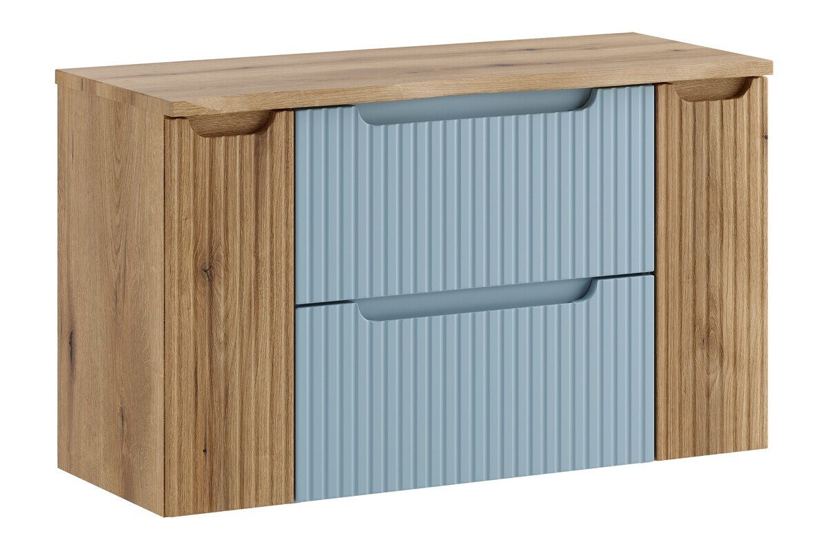 Závěsná skříňka pod umyvadlo Nova Denim s deskou 100 cm modrá/dub coast evoke