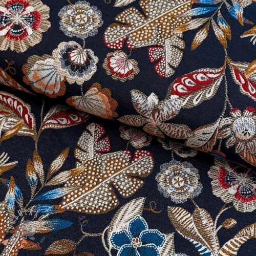 Dekoračná látka jacquard Neroli allover nuit