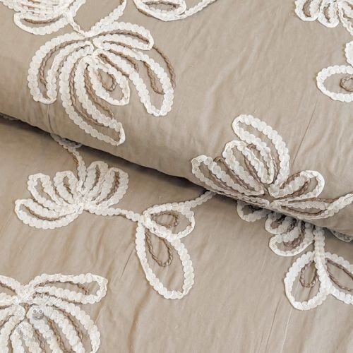 Bavlnená látka EMBROIDERY Loom En Light natural