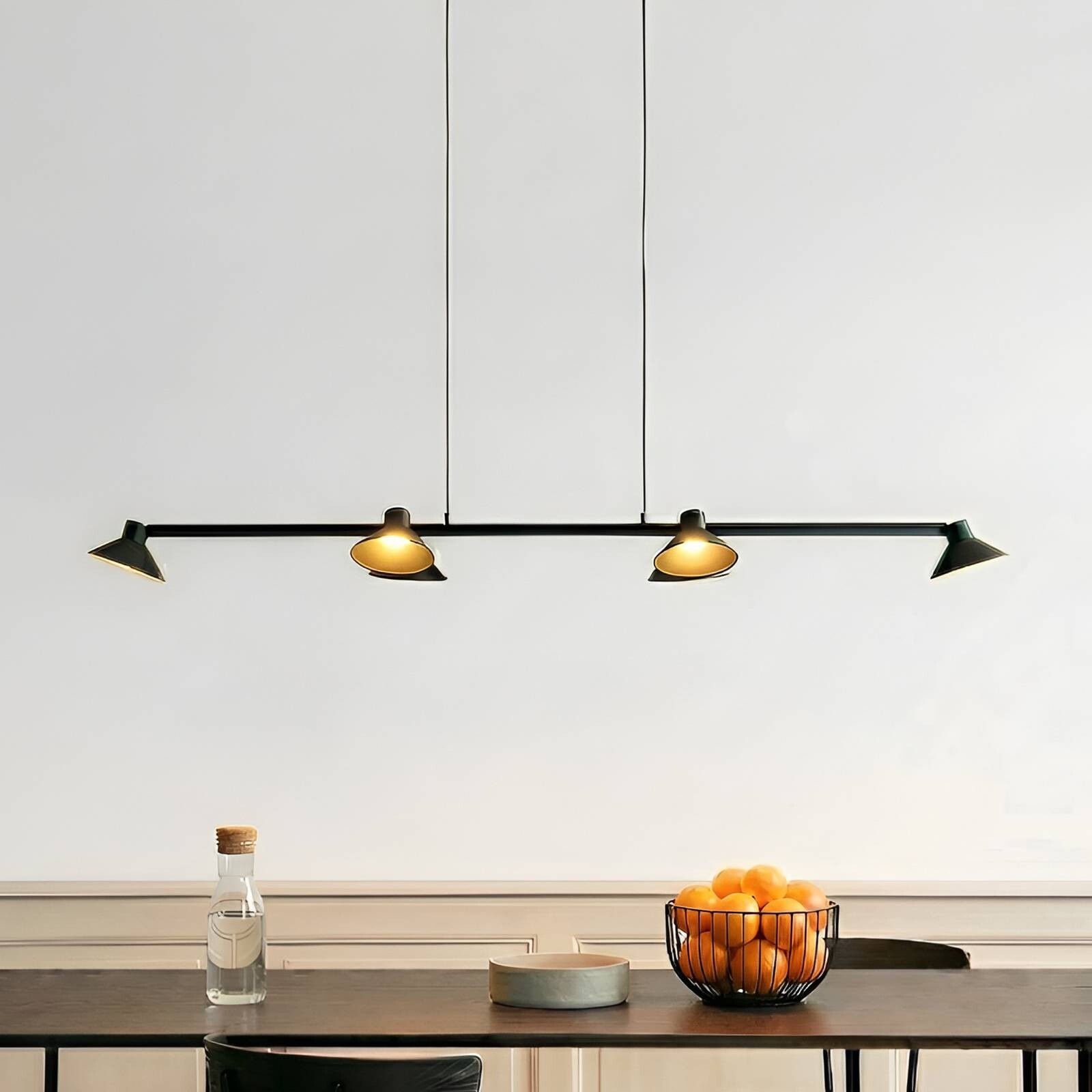 Lucande LED závesné svietidlo Steve, čierna, 113 cm, 6-pl. stmievateľné