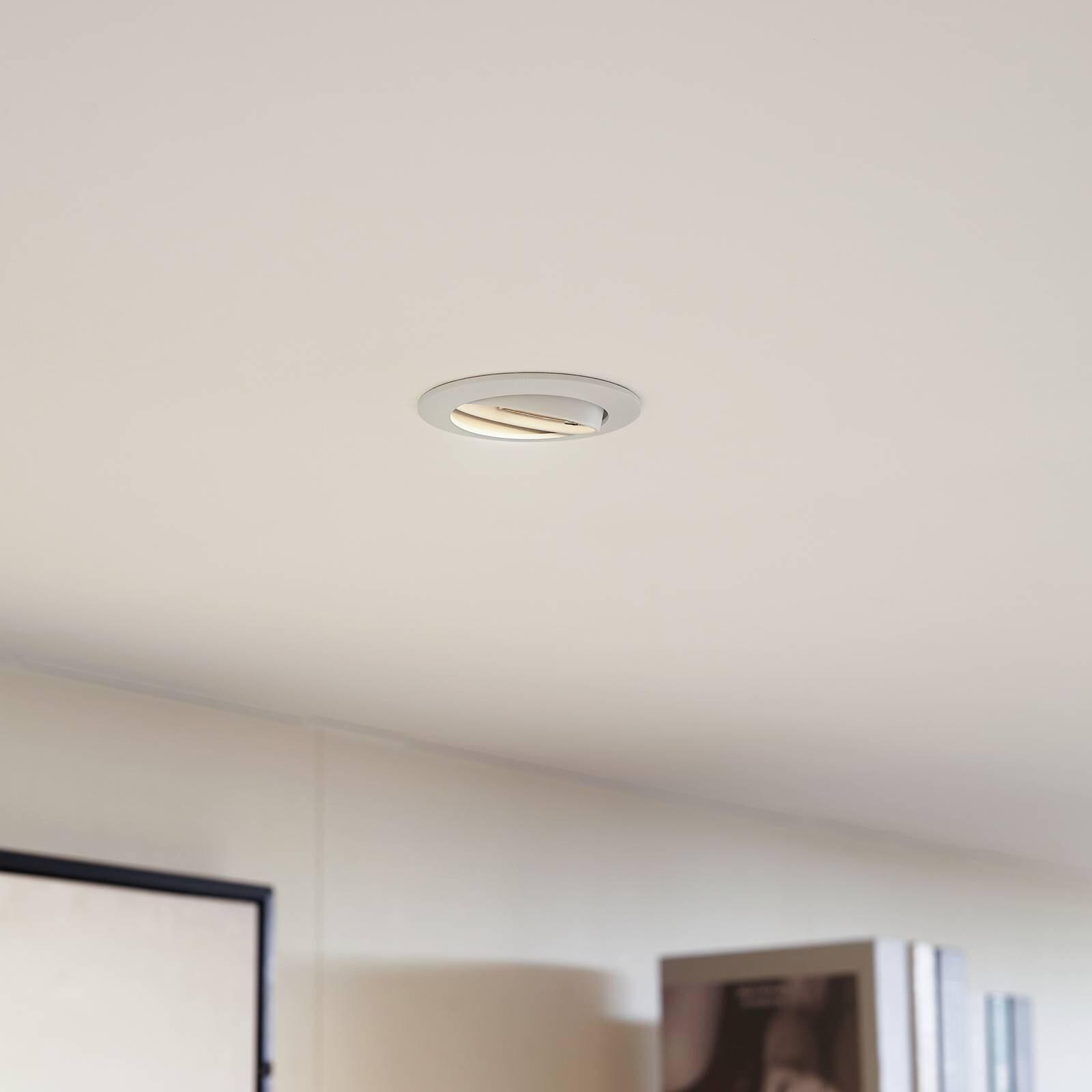 PRIOS Stropné svietidlo Fibur, biele, zinok, Ø 8,2 cm, 3 ks