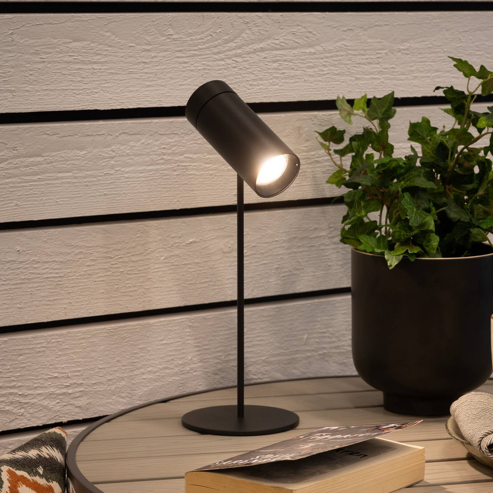 Stolová LED lampa Multi, čierna, výška 30 cm, IP54