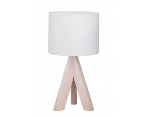 Stolná lampa Ging, biela látka%