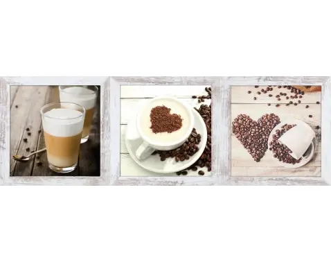 Sada obrazov na stenu (3 ks) Chep, motív káva%