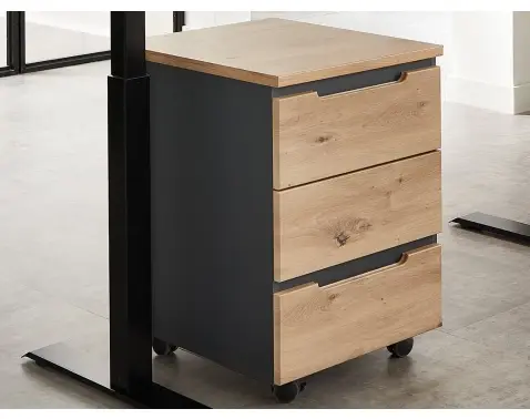 Úložný kontajner sozásuvkami Memphis, dub artisan/grafit%