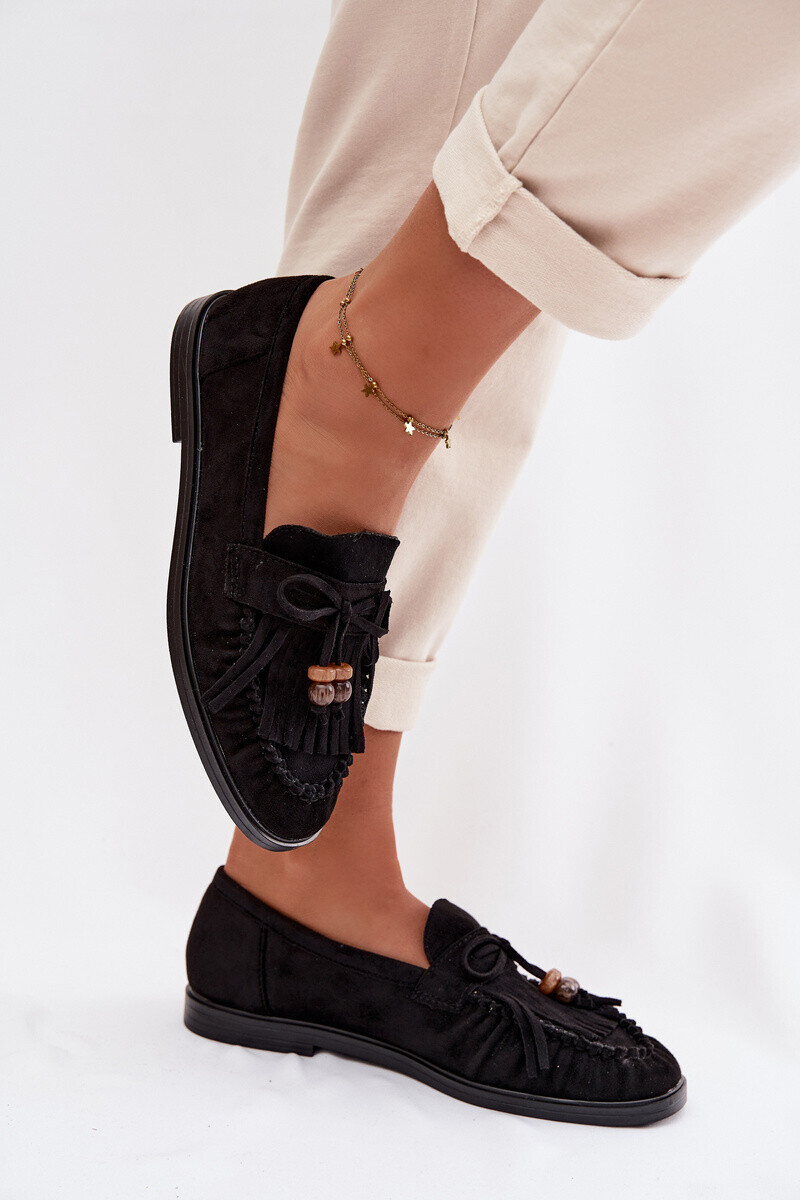 Dámske mokasíny s strapcami a korálkami Teressa