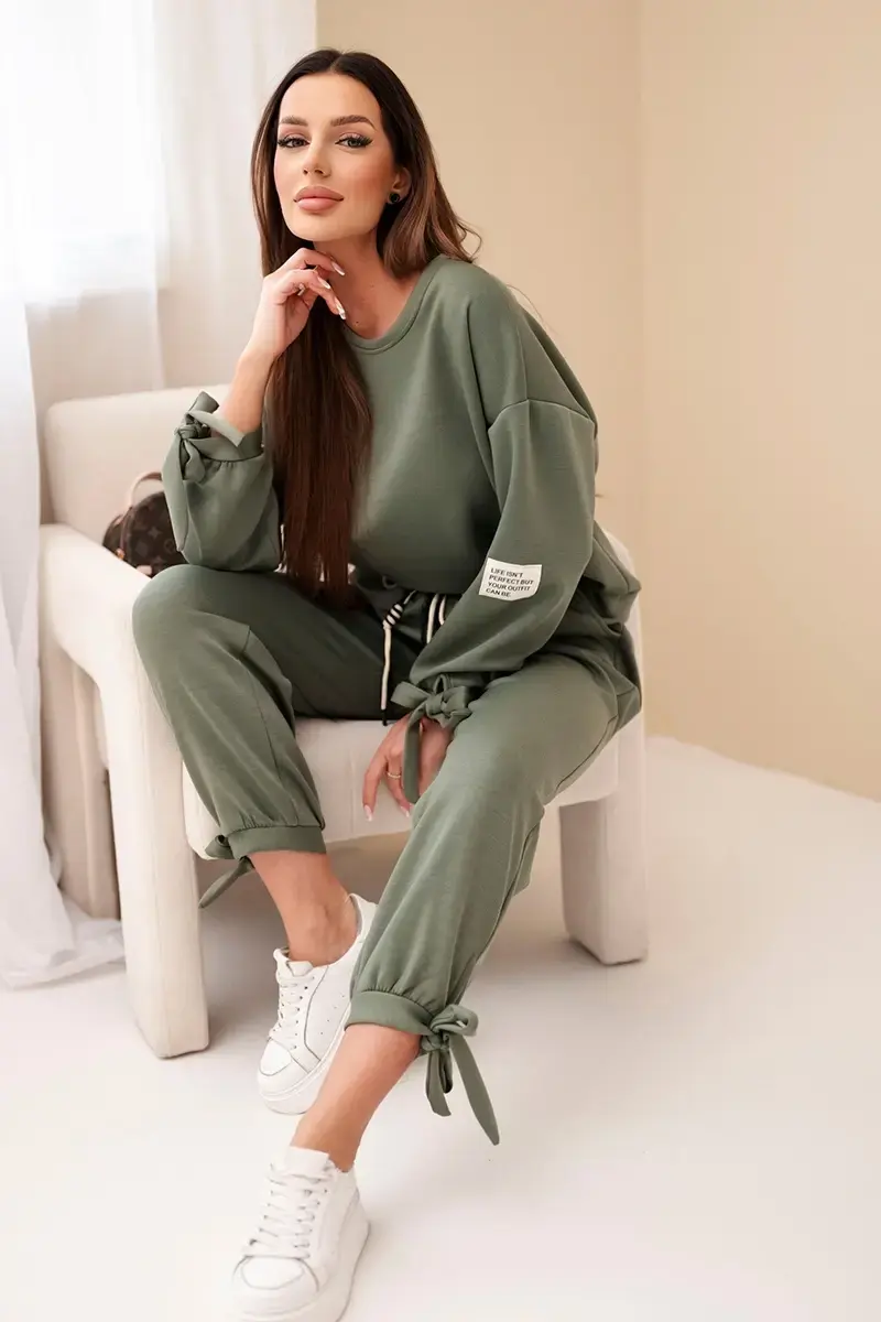 Dámska súprava Kesi Włoski s viazaním khaki