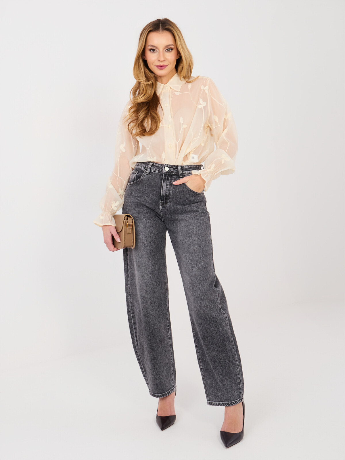 Béžová vzorovaná blúzka