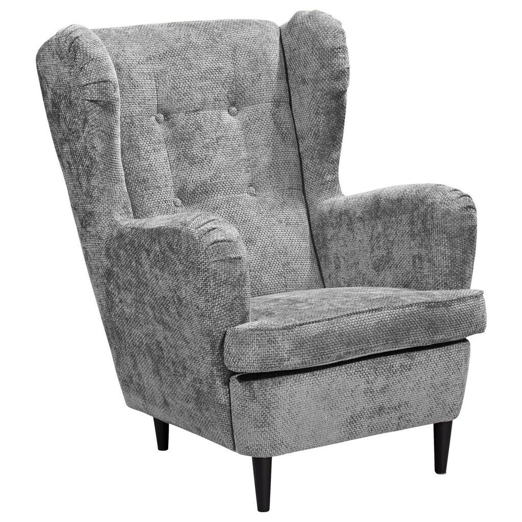 MID.YOU KRESLO UŠIAK, textil, sivá