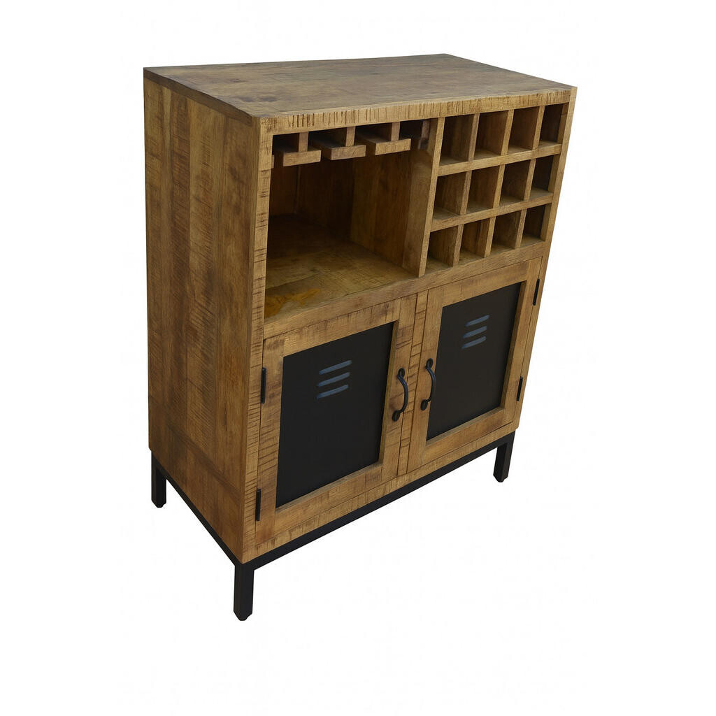 Landscape VYSOKÁ KOMODA, mangové drevo, prírodná farba, čierna, 90/100/40 cm