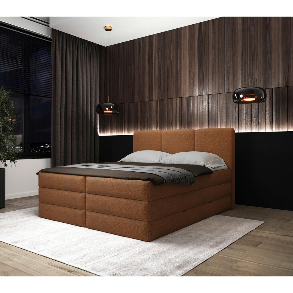 MID.YOU BOXSPRINGOVÁ POSTEĽ, 180/200 cm, hrdzavá