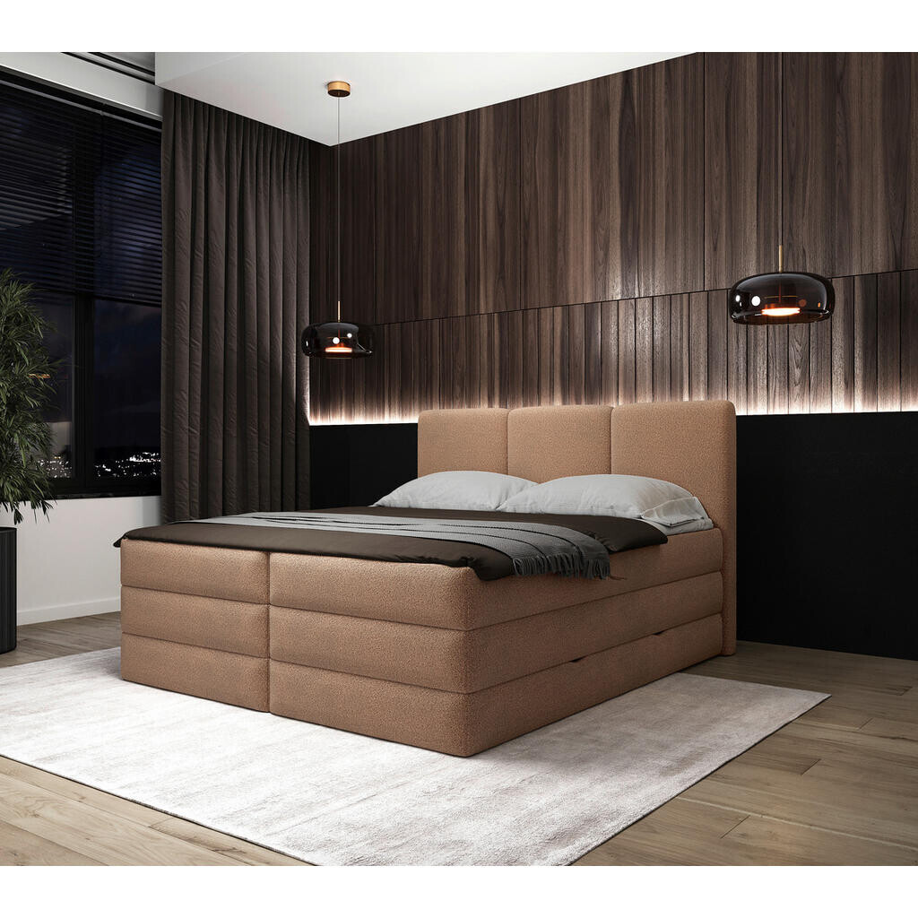 MID.YOU BOXSPRINGOVÁ POSTEĽ, 180/200 cm, terakotová