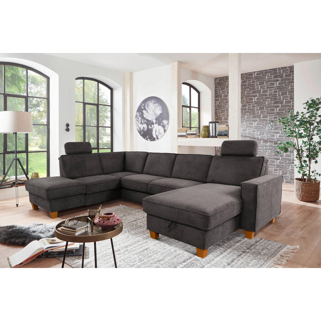 Sit & More SEDACIA SÚPRAVA, textil, tmavosivá