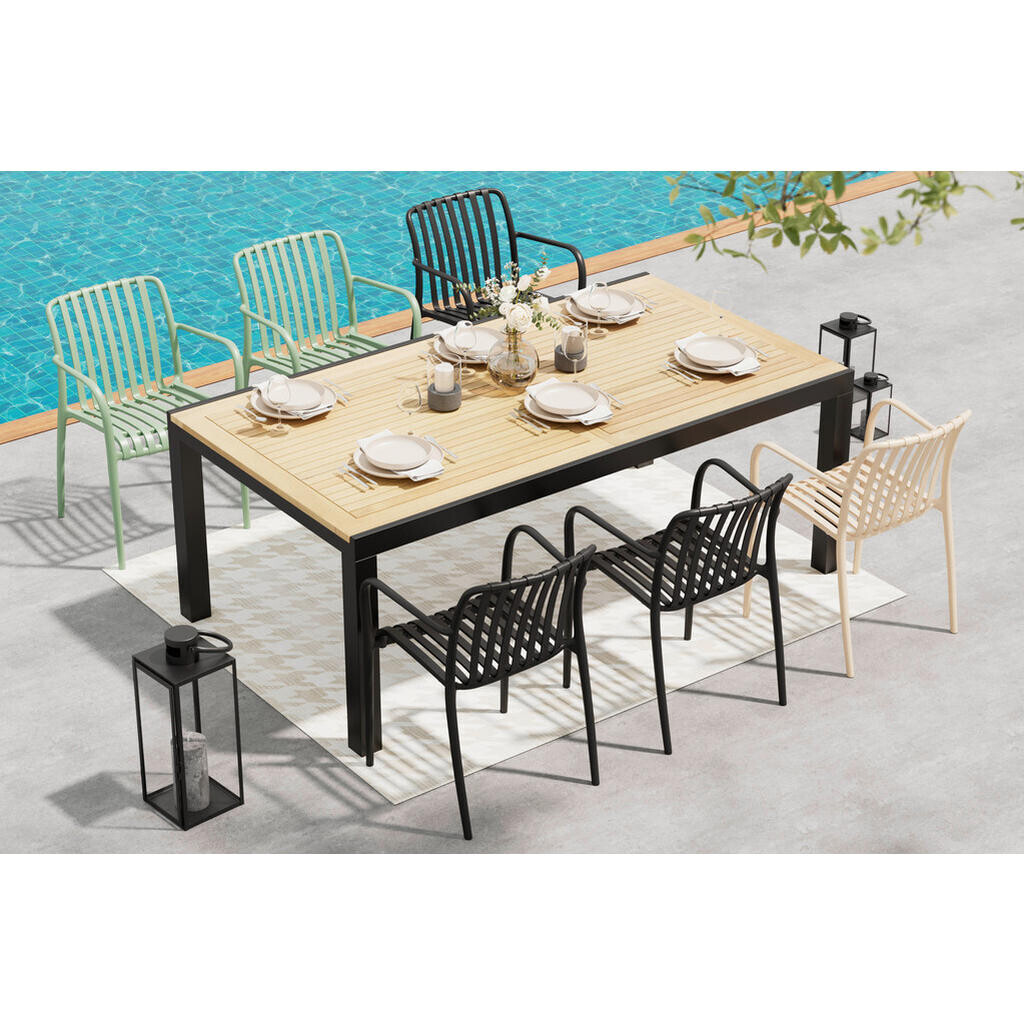 Ambia Garden ZÁHRADNÝ STÔL, drevo, kov, 200-300/76/110 cm