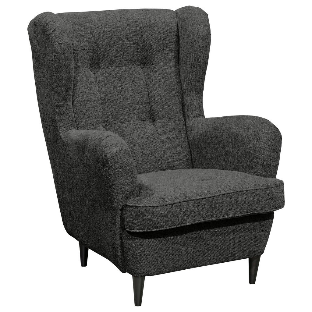 MID.YOU KRESLO UŠIAK, textil, antracitová