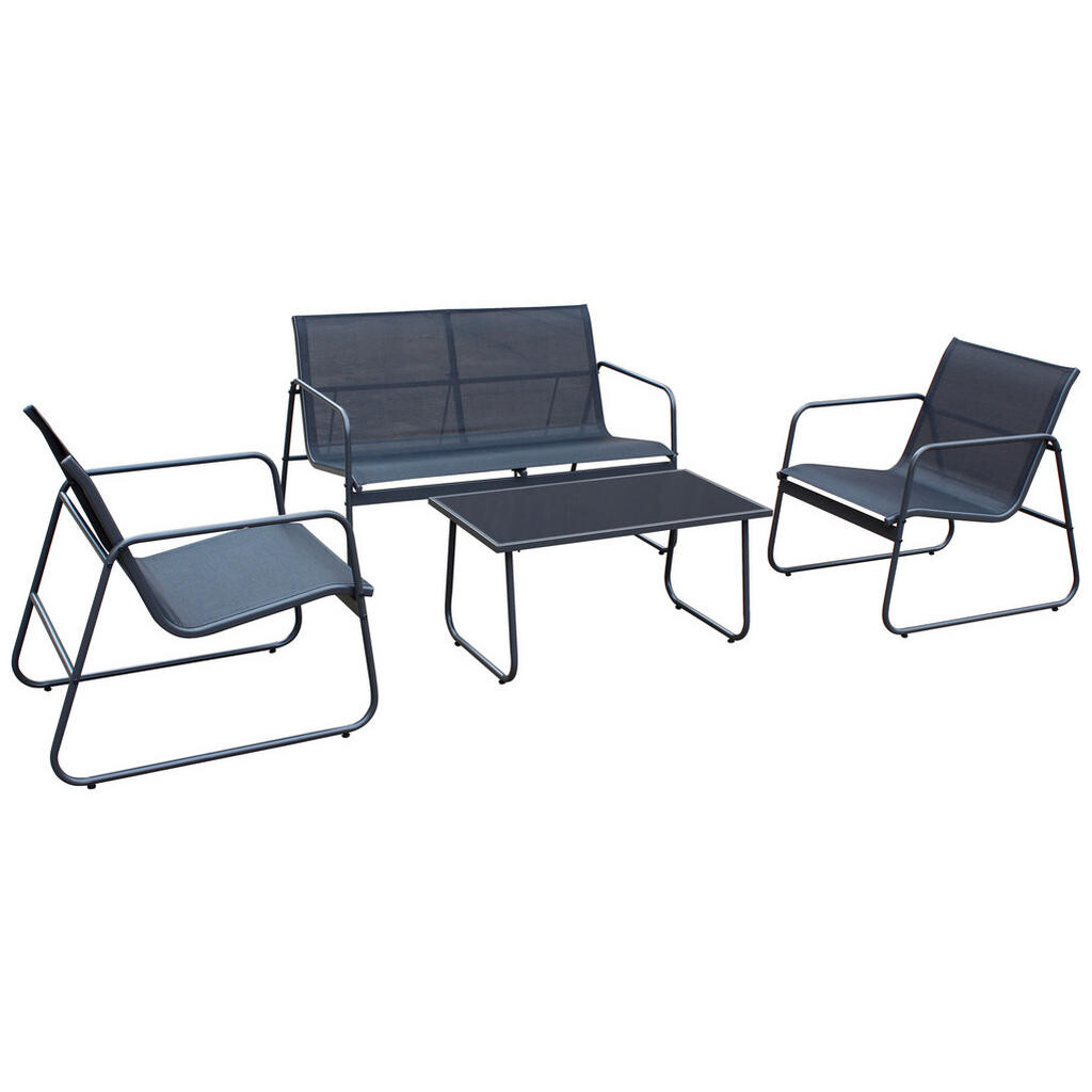 Acamp SÚPRAVA ZÁHRADNÉHO NÁBYTKU 4-dielne, kov, plast, sklo