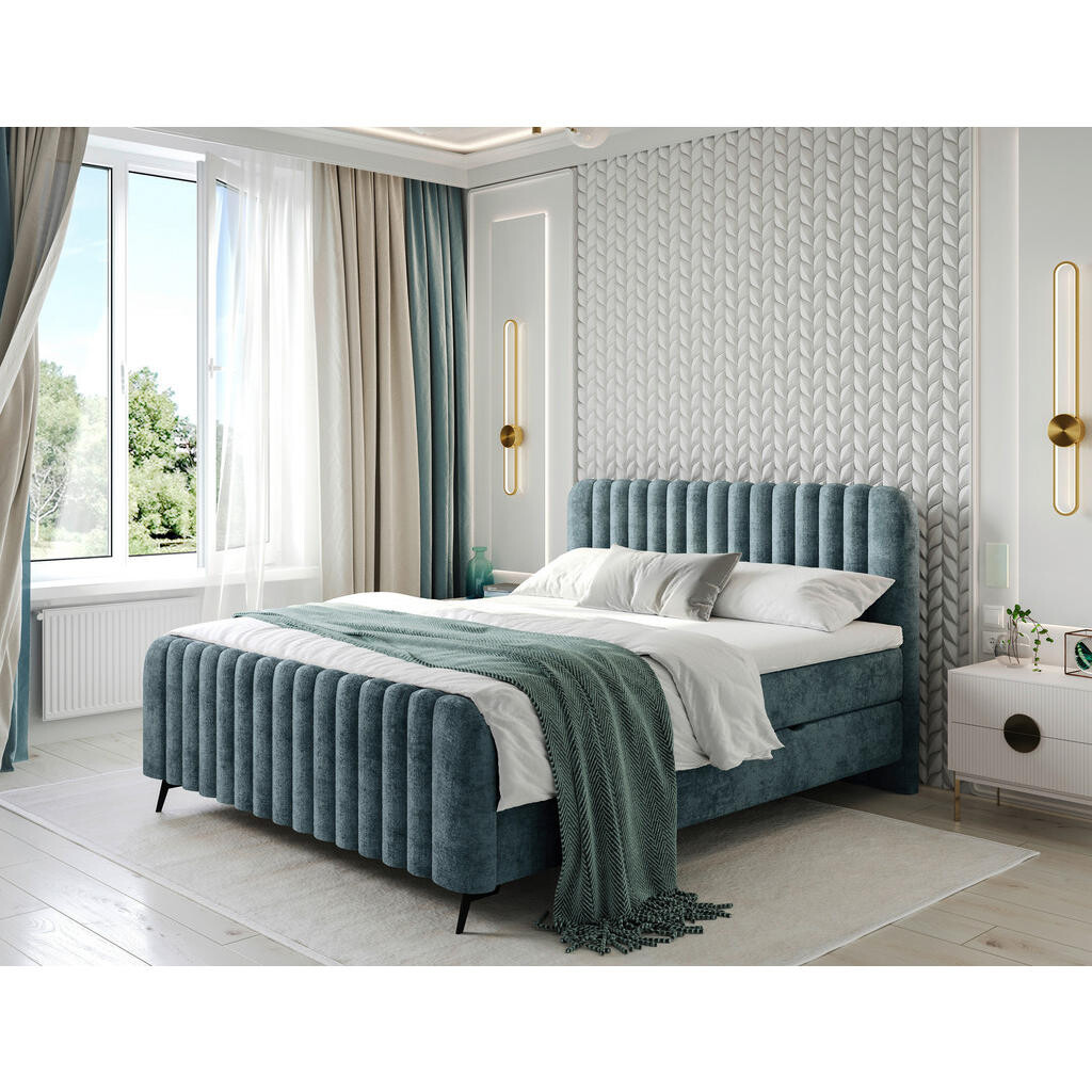 MID.YOU AMERICKÁ POSTEĽ, 140/200 cm, petrolejová