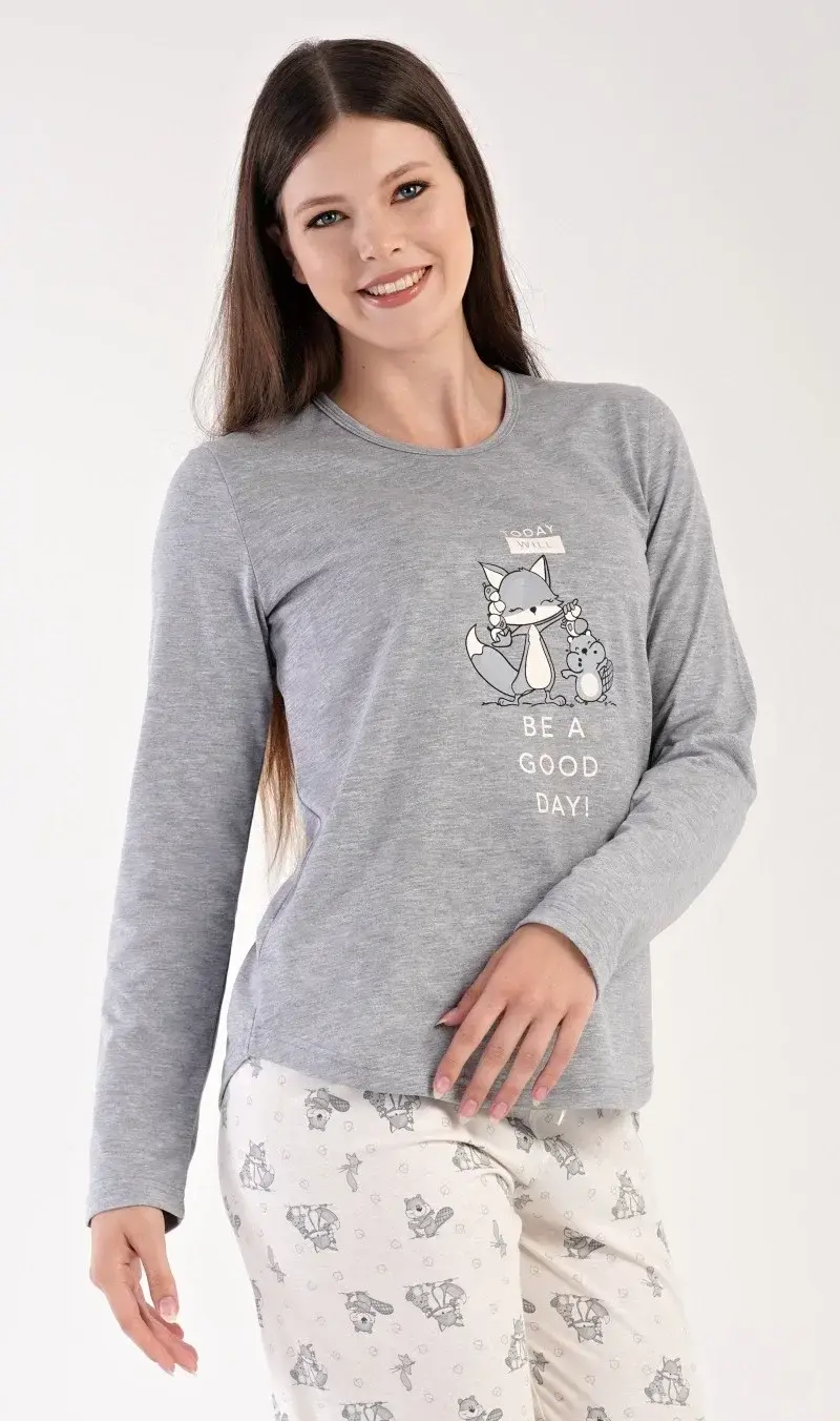 Dámske pyžamo dlhé Forest party šedá XL