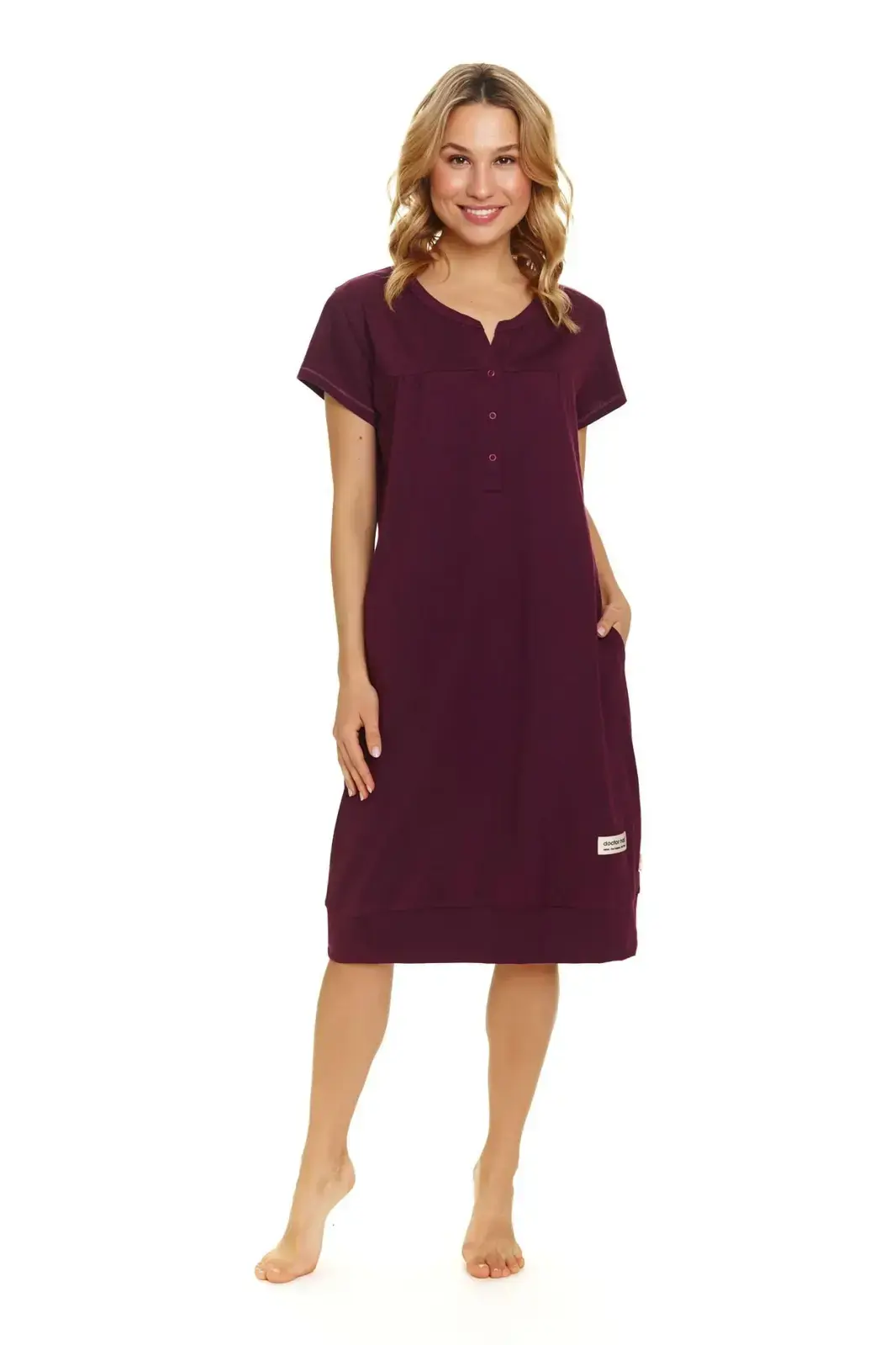 Dámska nočná košeľa 4348 vínová - Doctornap vínová M