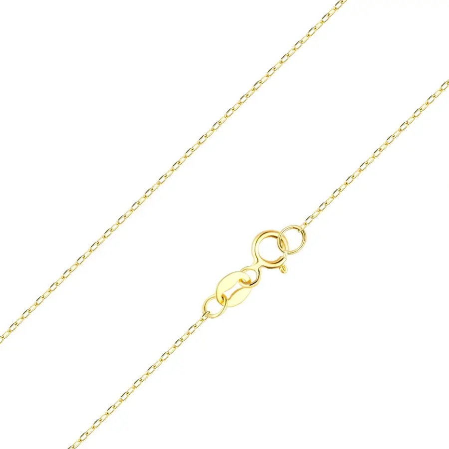 Zlatá 585 retiazka, žltá farba - hladké podlhovasté články, 450 mm