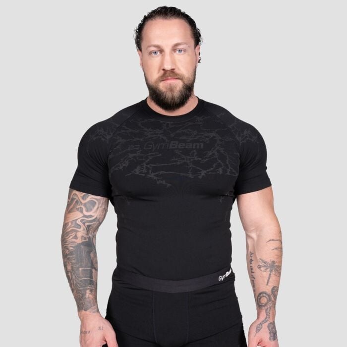 GymBeam Seamless Tričko Static Black  M