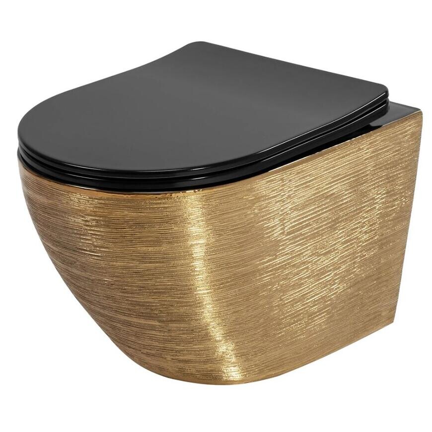 Závesná WC misa Carlo Mini Tornado Gold Brush