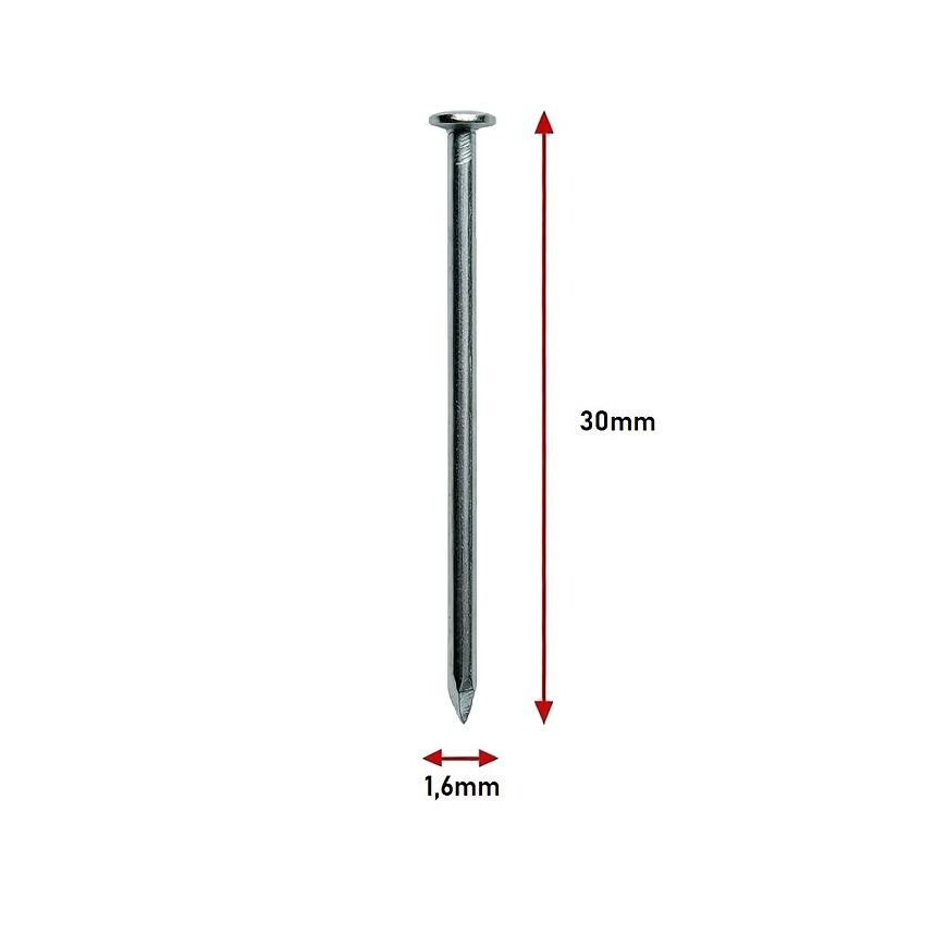 Pozinkované Stavebné Klince 1,6×30 mm