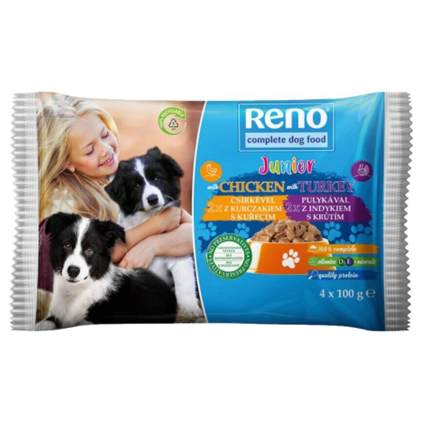 Reno Pockets Pes s kura-moriak 4x100 g junior