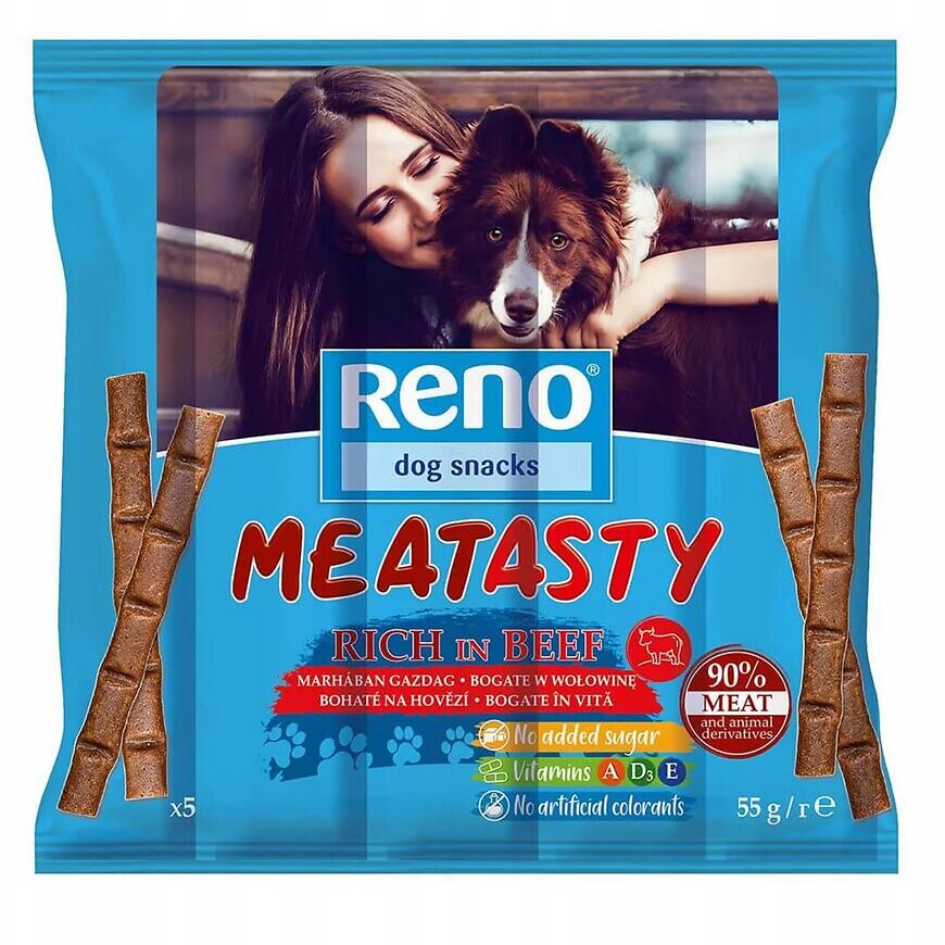 Reno Dog Snacks hovädzie mäso 55 g mäso palice