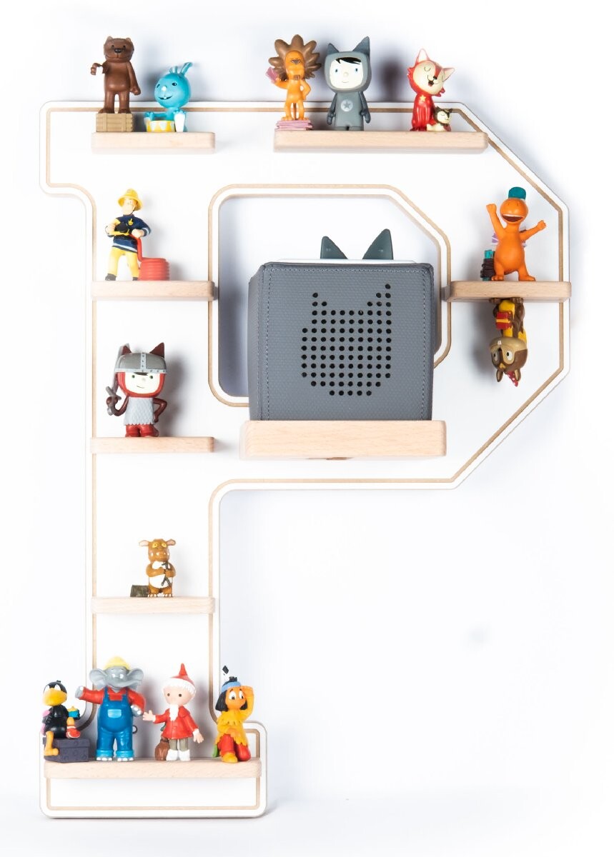 Polička Boarti Tonie - písmeno P, biela