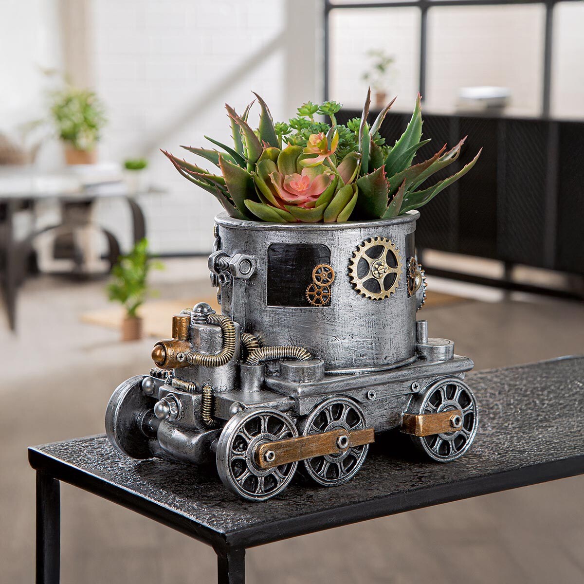 Steampunk Kvetináčová lokomotíva