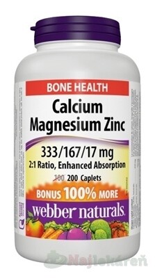 WEBBER NATURALS Vápnik Horčík Zinok 200 tabliet