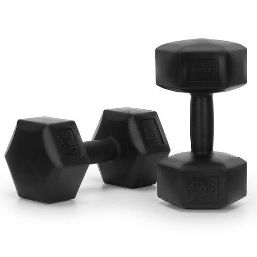 Jednoručné činky - 2 ks - 2x5 kg - čierne